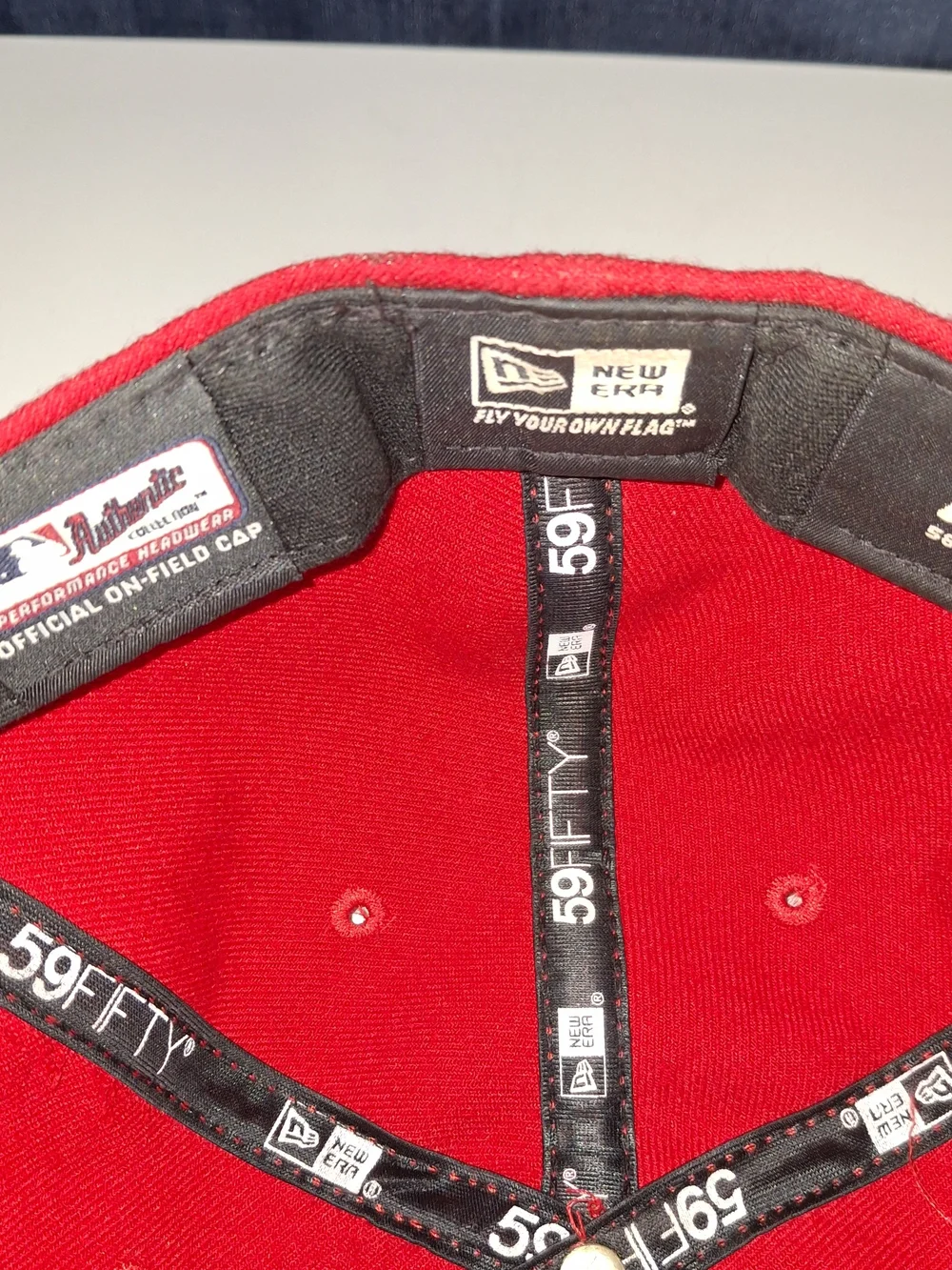 New Era Red Washington Nationals Script W Cap Fitted 7 3/8